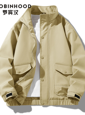 ROBINHOOD/罗宾汉秋季薄款男士夹克立领外套休闲帅气青年上衣潮