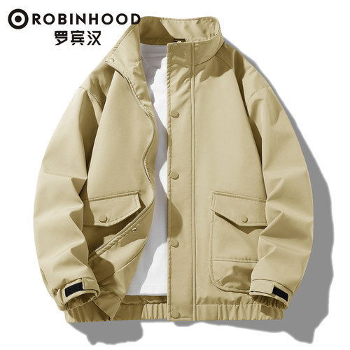 ROBINHOOD/罗宾汉秋季薄款男士夹克立领外套休闲帅气青年上衣潮