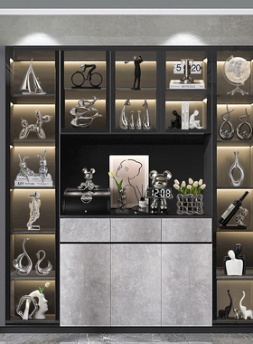 速发高奢玄关酒柜装饰品件摆轻端大气客厅电视柜餐边柜家居工艺品