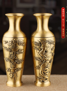 速发黄铜花级感轻干现简厅创意大花摆件客约插花奢花装饰品