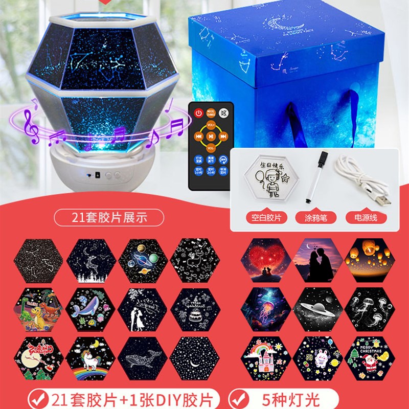 速发星空投影灯房间卧室满天星表白求婚室内布置生日场漫装饰王景