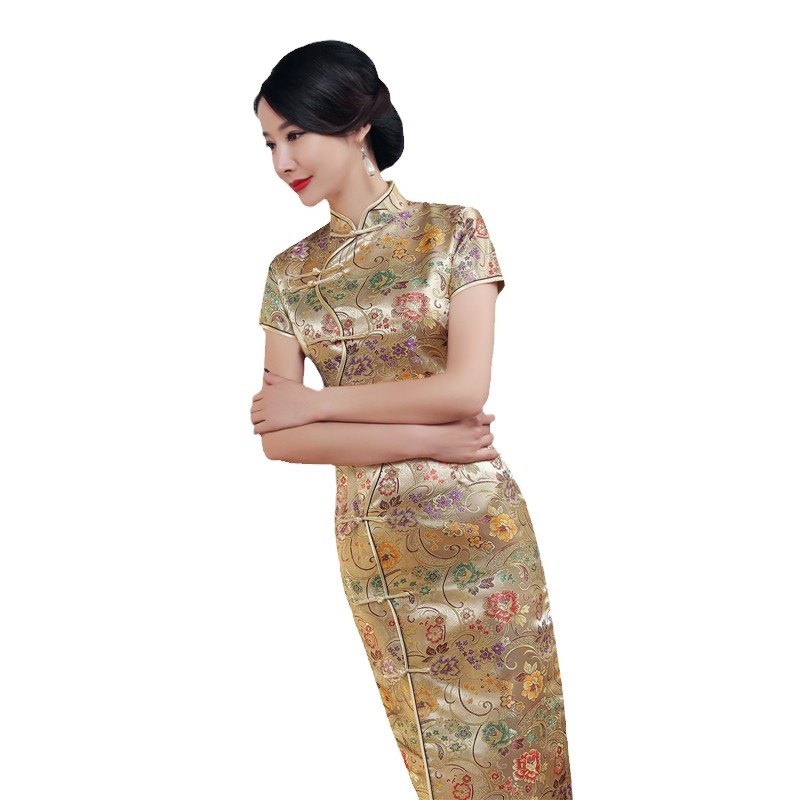 速发礼仪服胖mm新款玫红色大码女装连衣裙女士开衫晚礼服颁奖旗袍