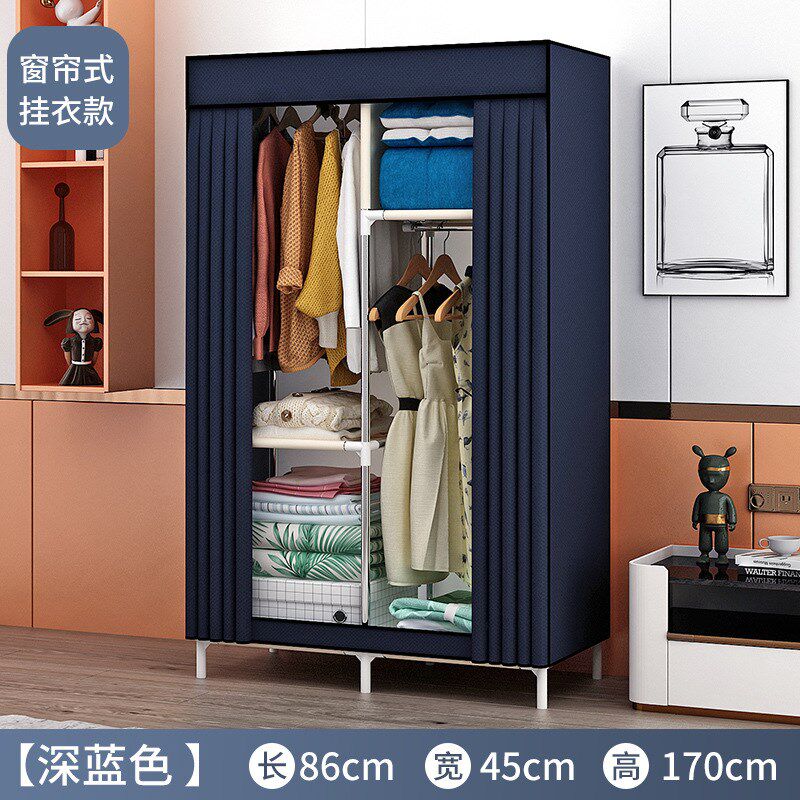 速发简易衣柜家用卧室布衣柜钢管加粗加固房专用衣橱学生单人宿舍