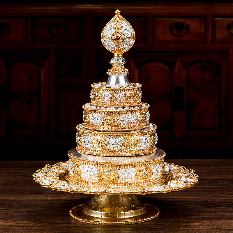 速发尼泊尔纯铜曼鎏鎏金扎银供扎八吉祥曼扎盘曼佛曼扎曼茶罗曼达