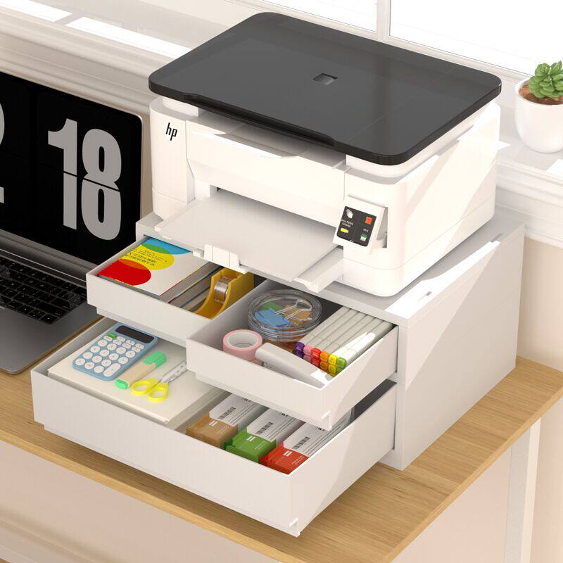 打印机置物架学生桌面收纳文件资料办公小型复印机支架整理柜分隔