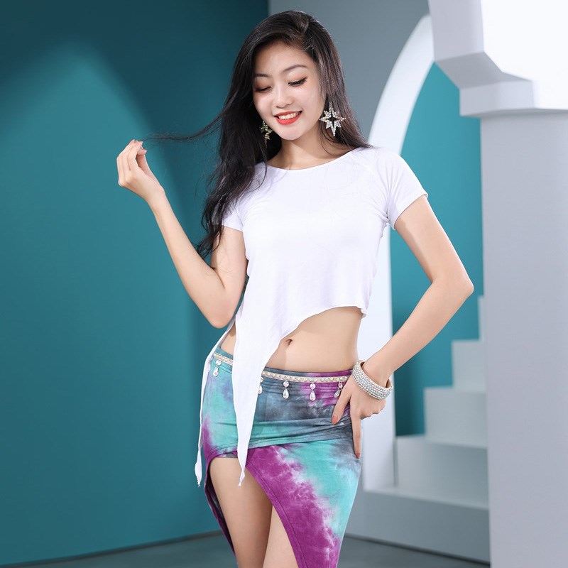 速发莫代皮肚皮舞上衣舞蹈练习服训练服肚尔舞裙子练功服表演套装