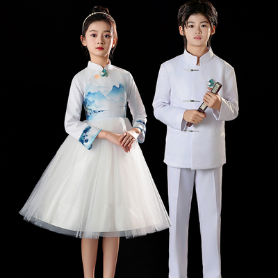 速发元旦儿童合礼服演出服新款诗风唱服中小学生合唱比赛国朗诵演