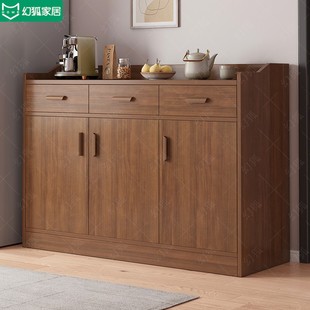 速发茶水柜餐边柜子靠厅客墙储物柜置物柜备实木轻奢茶柜收纳柜仿