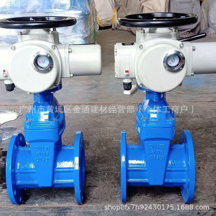 Z945X-16Q电动法兰暗杆明杆闸阀 市政污水电动气动弹性软密封闸阀