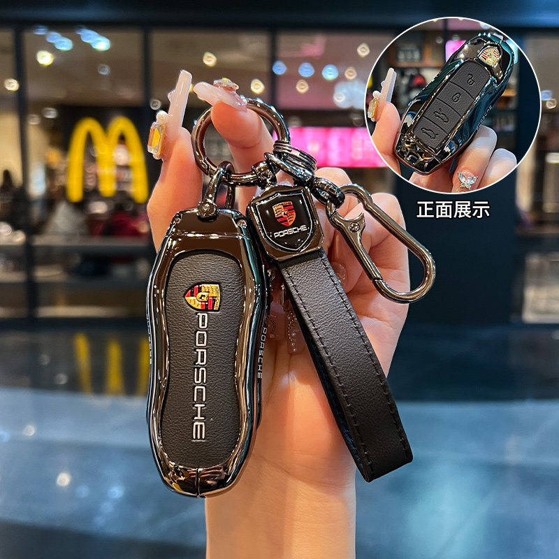 适用保时捷一键启动款帕拉梅拉macan卡宴911钥匙壳718taycan套包