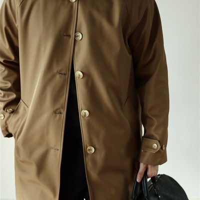 YUXIAN重磅卡姆登休闲商务风衣大衣外套中长款单排扣简约男士秋冬