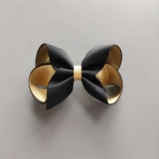 中 Party bow英國可愛兒童嬰兒手工蝴蝶结发夹牛奶金黑炭金夹