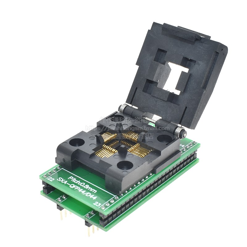 IC测试座 烧录座 转换座TQFP44转DIP44 QFP44 SA245A 翻盖适配座