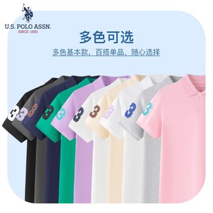 儿童半袖 USPOLO男童大童polo衫 POLO领T恤女童2024新款 短袖 夏季