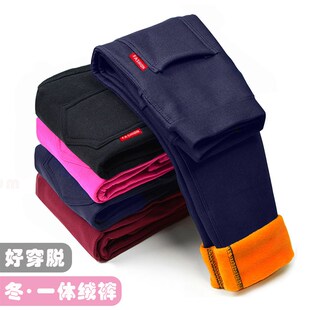 女童裤子加绒加厚秋冬款2021新款儿童宝宝铅笔保暖童装打底裤外穿