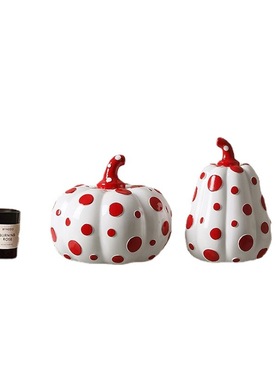 创意艺术品草间弥生波点世界摆件小众独特样板房客厅酒柜摆件装饰