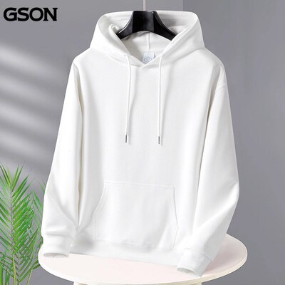 GSON秋冬加绒卫衣男女连帽本命年大红色LOGO定制团体班服帽衫外套
