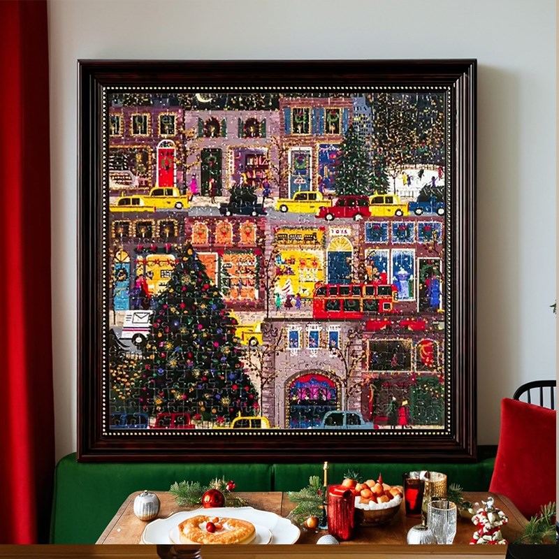 超大尺寸圣诞冬灯拼图相框1000片5075相框空框2000片拼图装裱定制
