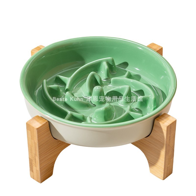新品狗慢食碗陶瓷狗碗中大型犬狗饭盆加厚缓食碗防噎防滑宠物食具