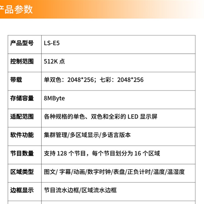 灵信E5控制卡LED显示屏广告屏滚动屏走字屏单双色全彩网口控制卡