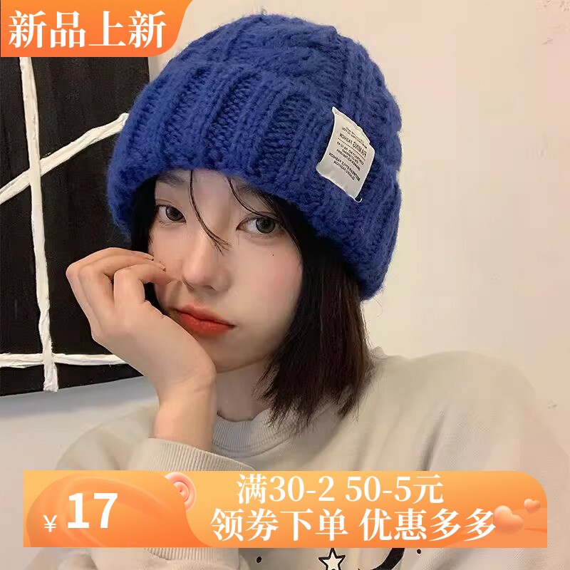 秋冬时尚针织帽女款韩版时尚麻花毛线帽保暖护耳多色可选休闲