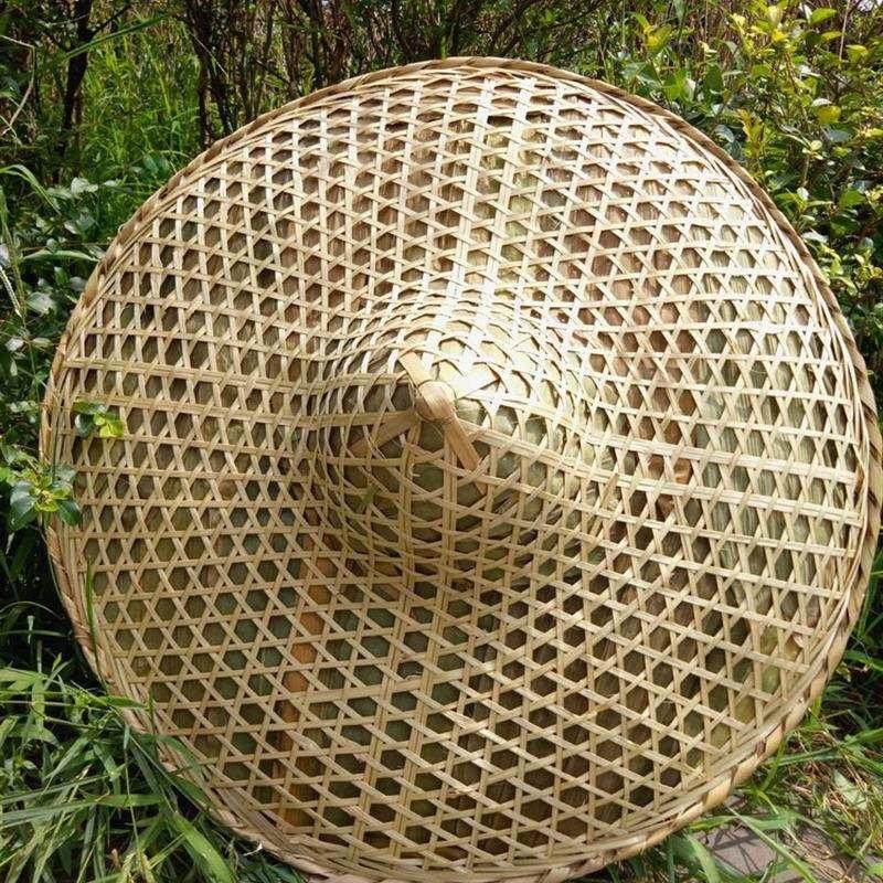 手工竹编大斗笠帽 大草帽箬笠竹笠 遮阳防雨钓鱼帽送帽箍绳子包邮
