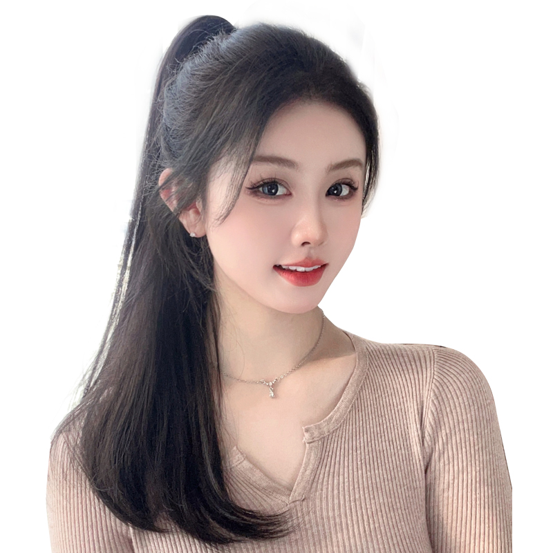 假马尾微卷内扣发尾假发马尾女中长发抓夹高马尾自然仿真假发辫子