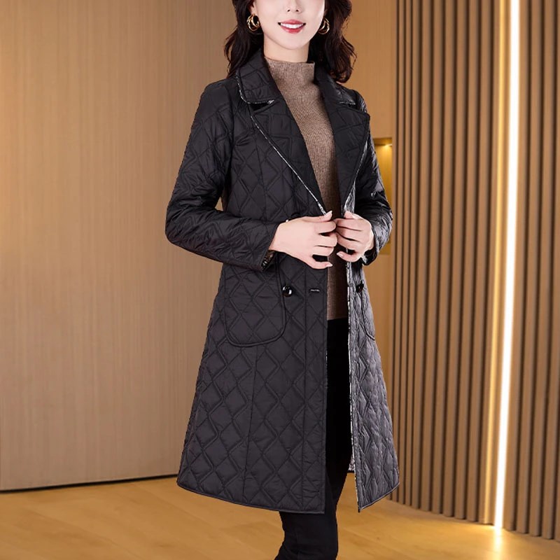 好货九江平湖羽绒棉服女士2025新款冬季爆款品牌中长晋江菱格轻薄