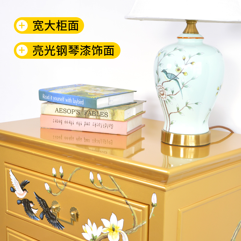 斗柜卧室美式五斗柜彩绘收纳柜复古现代新中式实木主卧床尾抽屉柜