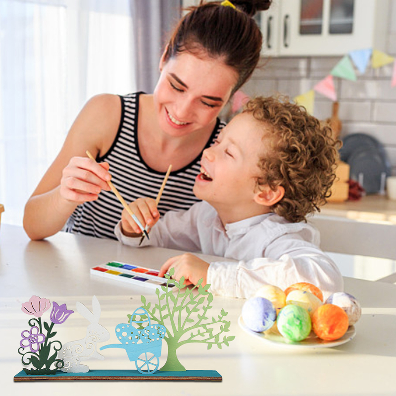 Easter Decorations Wooden Easter Rabbit Bunny Carrot Shapes