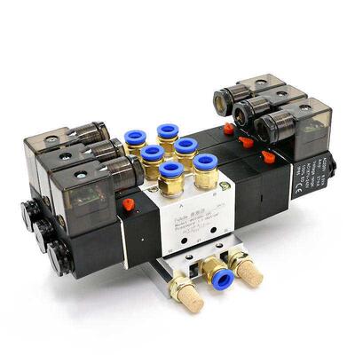 好货4V230C-08三位五通电磁阀组双线圈4V230-08电磁控制阀24V组合