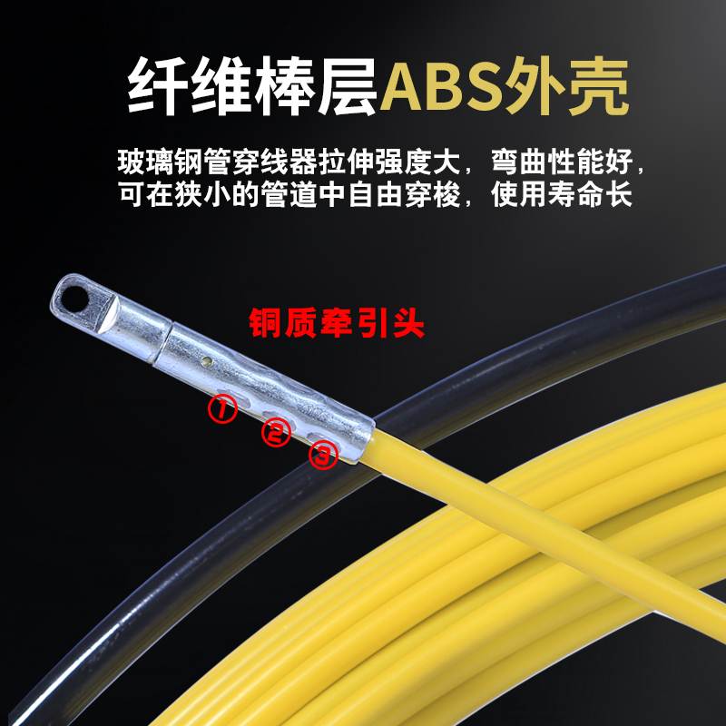 好货电工穿线神器电缆线光缆穿管器引线拉线器玻璃钢穿孔器管道疏