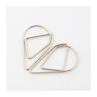 可爱创意水滴状书签 学生用品金属回纹针回纹针留言夹书页夹 40枚