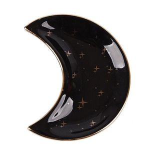 Large Capacity Jewelry Modern Moon Plate Dish Shape Trinket