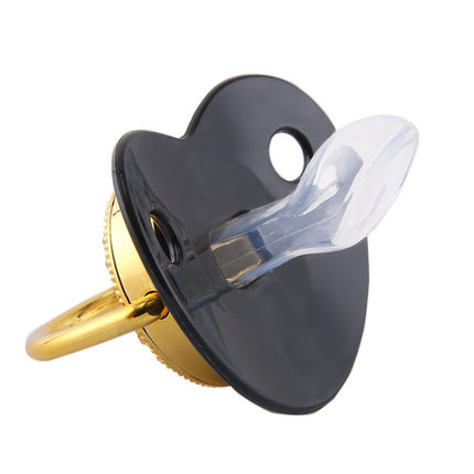 Name Initials Baby Pacifier and Clip Luxury Black Bling Alph