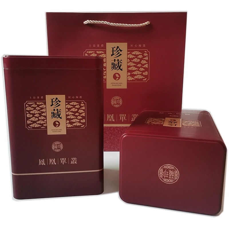 凤凰茶乌岽单丛茶叶罐大方罐茶包装礼盒空罐铁盒两罐装一斤茶包装