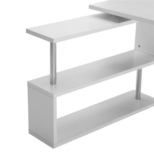 极速White Corner Computer Desk Rotating L Shape