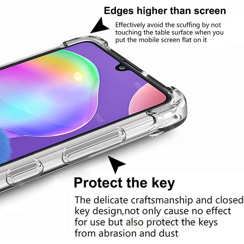 3in1 transparent case for samsung galaxy a31 a12 a51 a71 a1