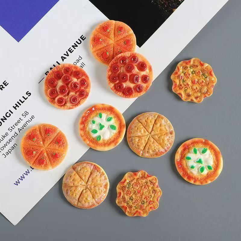 卡通仿真披萨食玩树脂配件少女心手工制作发饰钥匙扣材料创意 DIY