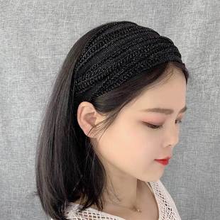 发带女洗脸简约韩国头饰发箍百搭外出遮白发盖碎发发卡宽边头发D3
