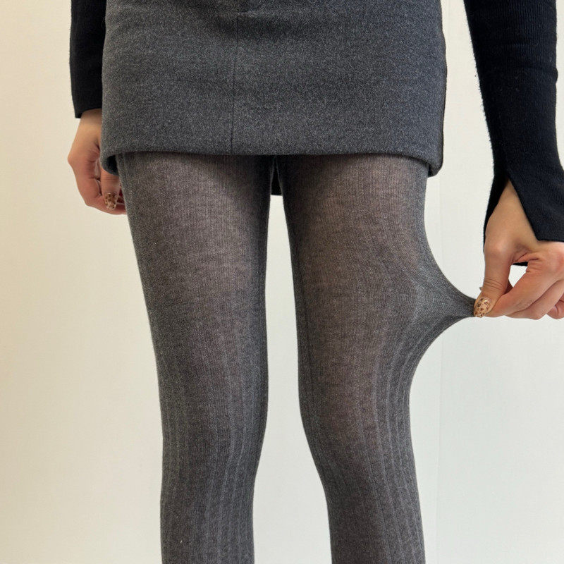 女士日常经典百搭宽条超薄微透肉丝袜显瘦格雷系灰连裤袜