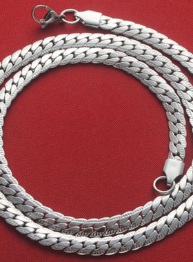 欧美古巴项链男潮高街嘻哈粗链子钛钢加密压花链女生潮流配饰