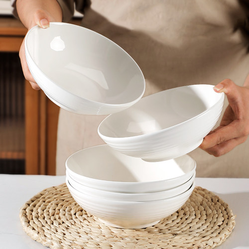 纯白盘子菜盘深盘专用餐具