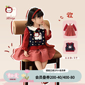 洋气百搭连衣裙 加绒加厚套装 小o爸女婴童 女宝宝圆领马甲2026冬季