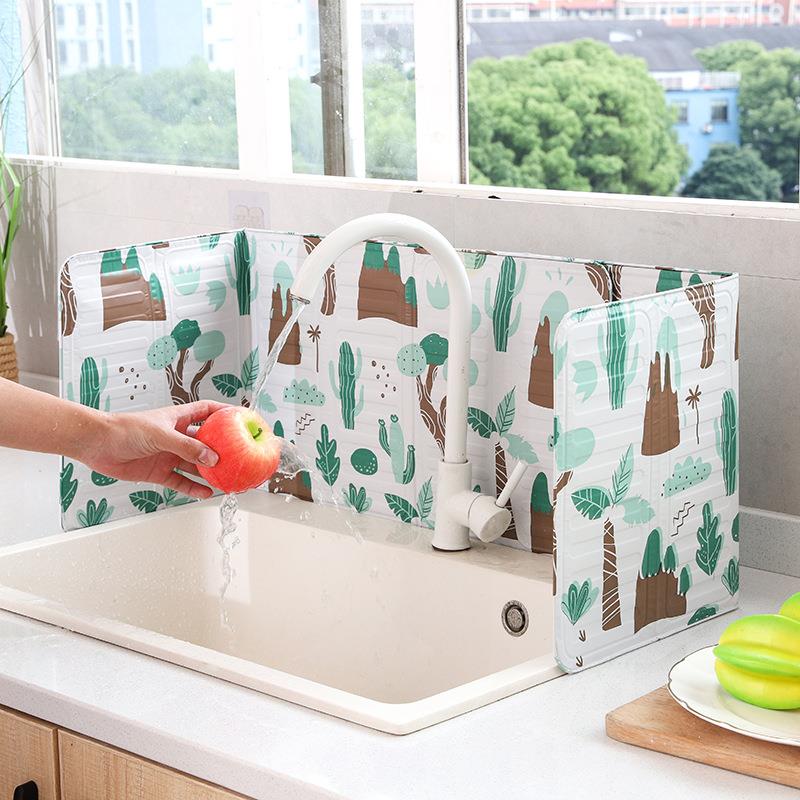 卡通挡油板厨房灶台炒菜防溅烫隔油板家用煤气灶台铝箔防油易清洗