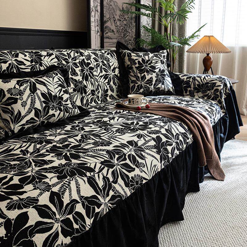 法式轻奢沙发巾全盖通用盖布全包沙发罩套高级感单人法式靠背盖巾