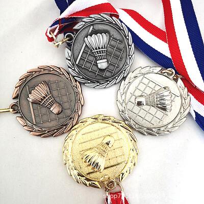 4色奖牌现货羽毛球比赛奖牌制作金属通用奖章单位学校运动会金牌