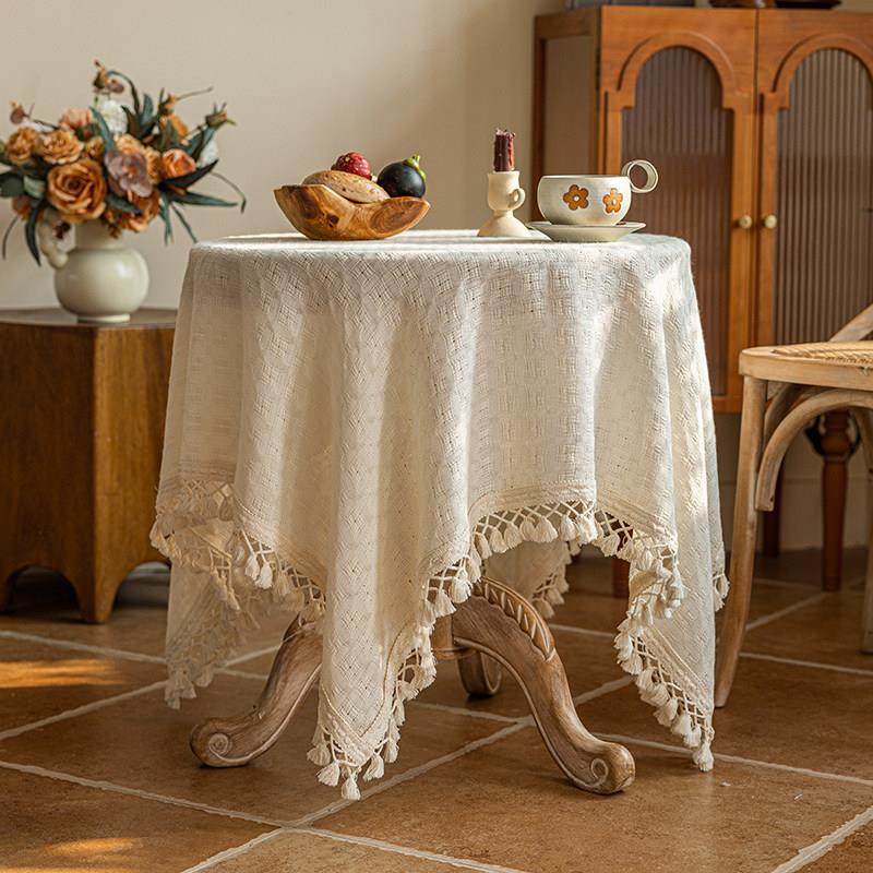 法式田园ins风氛围感餐桌布文艺流苏防尘盖布盖巾高颜值拍照定制,居家布艺,桌布,淘宝优惠券,粉丝福利购,淘宝优惠卷