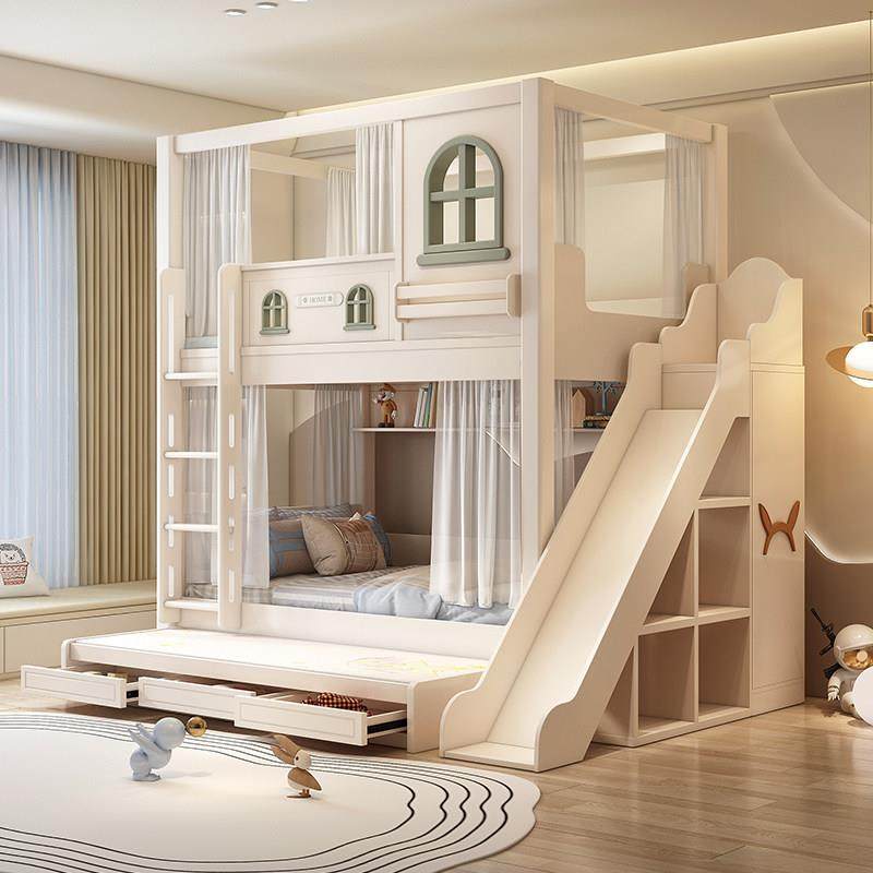 儿童床上下铺上下床同宽城堡双层床高护栏两层高低床子母床多功能,住宅家具,高低/子母床,淘宝优惠券,粉丝福利购,淘宝优惠卷
