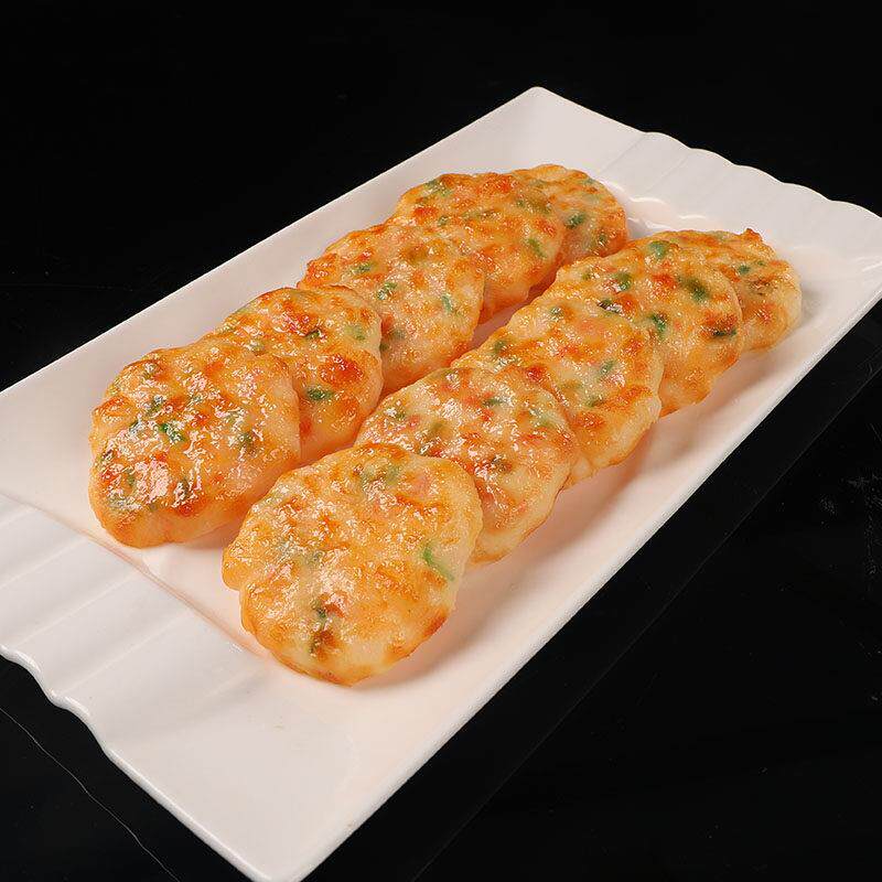 仿真虾饼模型煎虾饼食品食物模具假菜样品美食道具腊模早餐假菜模